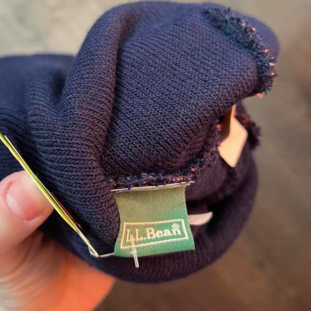 L.L.Bean Cursive Knit Pompom Beanie with Striped Cuff - Picture 6 of 7